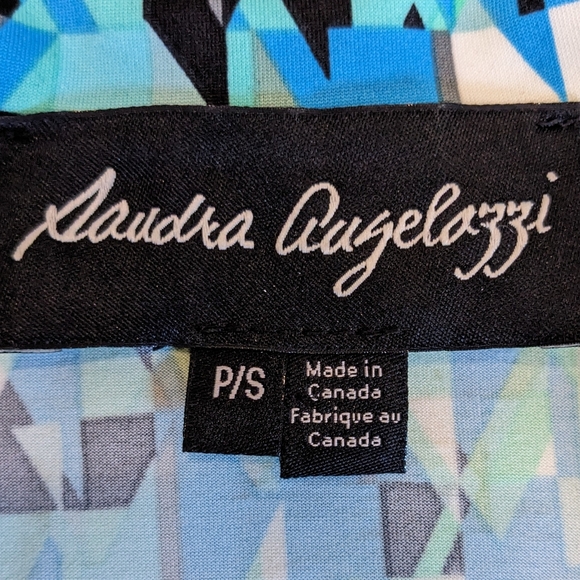 Sandra Angelozzi Wrap Dress Belted Midi Length Multiprint Size S Blue Te… - Picture 5 of 11